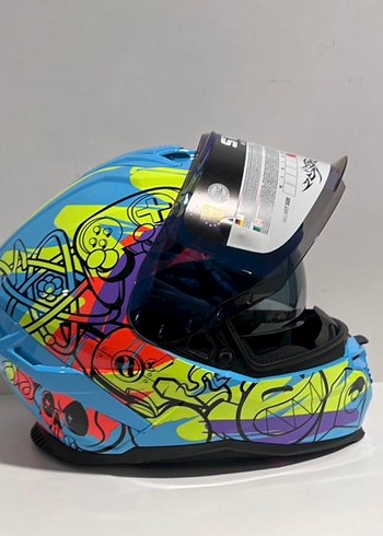 Sway SW 867 Gamer Red Blue Full Face Kask - XXL - Görsel 3