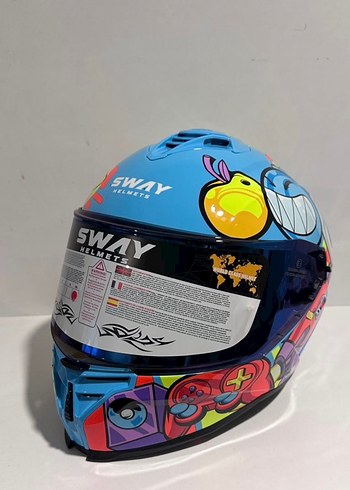 Sway SW 867 Gamer Red Blue Full Face Kask - XXL - Görsel 2