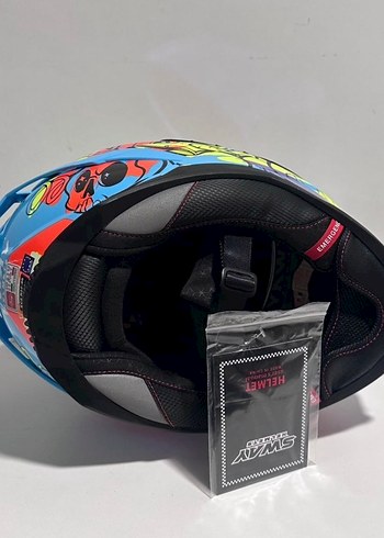 Sway SW 867 Gamer Red Blue Full Face Kask - XXL - Görsel 7