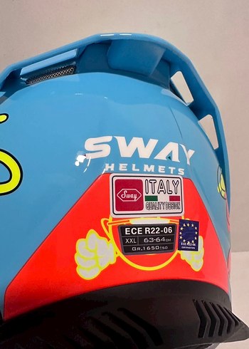 Sway SW 867 Gamer Red Blue Full Face Kask - XXL - Görsel 6
