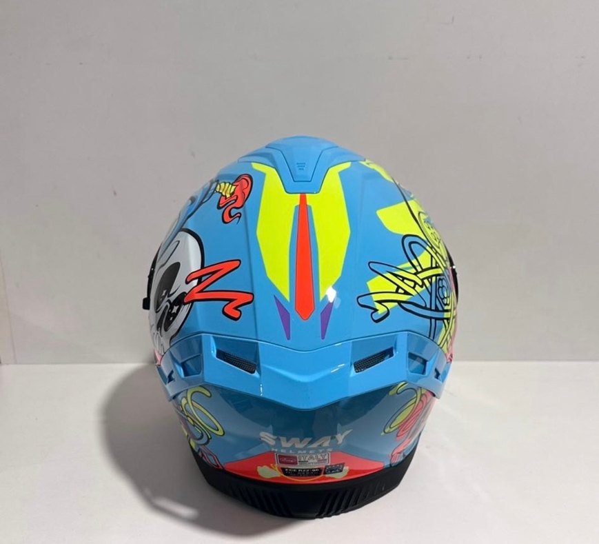 Sway SW 867 Gamer Red Blue Full Face Kask - XXL - Görsel 5