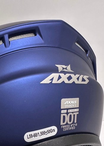 Axxis Draken S Solid Mat Blue Full Face Kask - L - Görsel 6