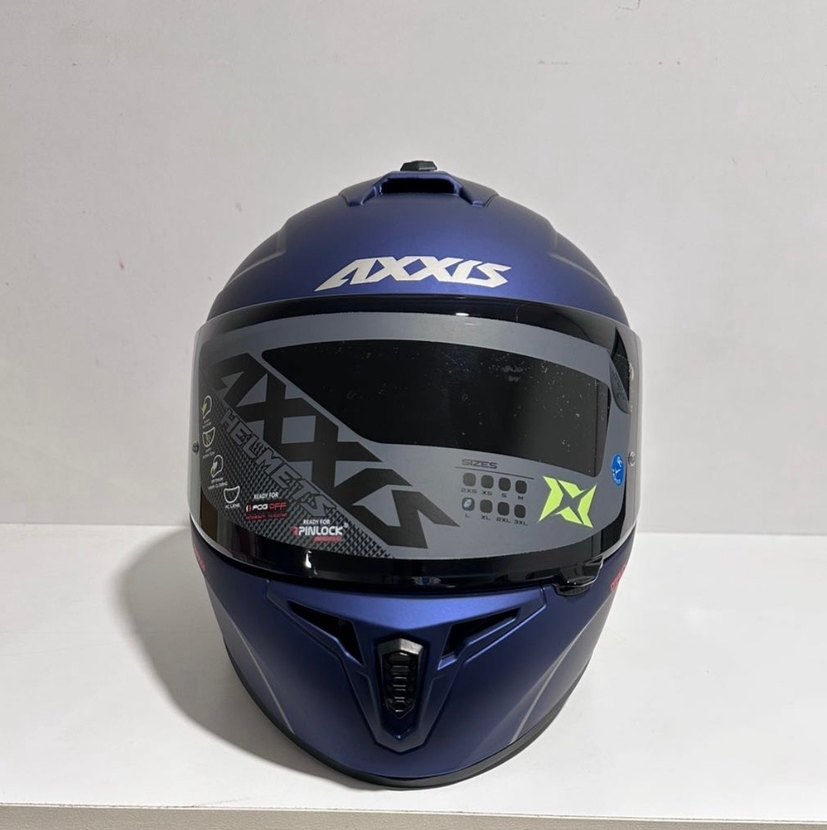 Axxis Draken S Solid Mat Blue Full Face Kask - L - Görsel 3