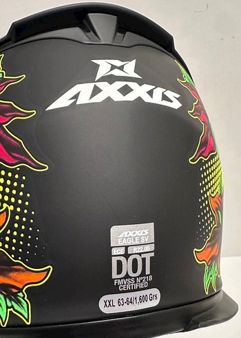 Axxis Eagle Mexican Skull Full Face Kask - XXL - Görsel 5