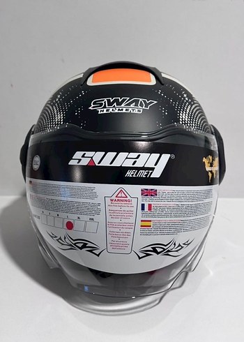 Sway SW 737 Gemini Beige Black Yarım Kask - L - Görsel 3