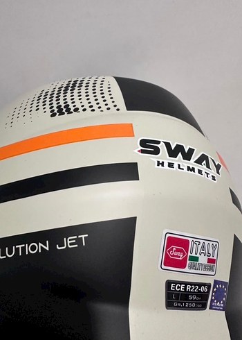 Sway SW 737 Gemini Beige Black Yarım Kask - L - Görsel 6