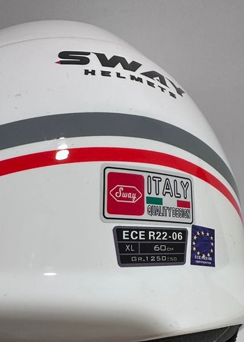 Sway SW 737 Double White Blue Red Yarım Kask - XL - Görsel 6
