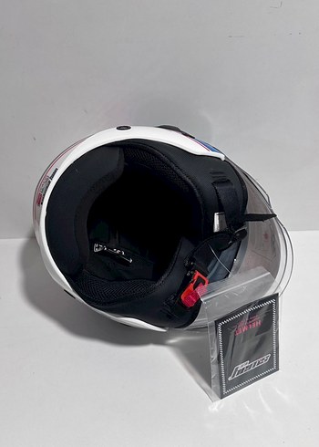 Sway SW 737 Double White Blue Red Yarım Kask - XL - Görsel 7