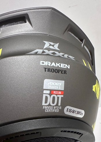 Axxis Draken S Trooper Mat Fluor Yellow Full Face Kask - S - Görsel 6