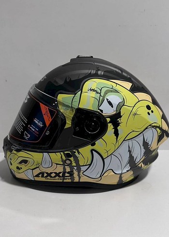 Axxis Draken S Trooper Mat Fluor Yellow Full Face Kask - S - Görsel 2