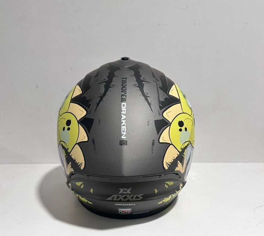 Axxis Draken S Trooper Mat Fluor Yellow Full Face Kask - S - Görsel 5