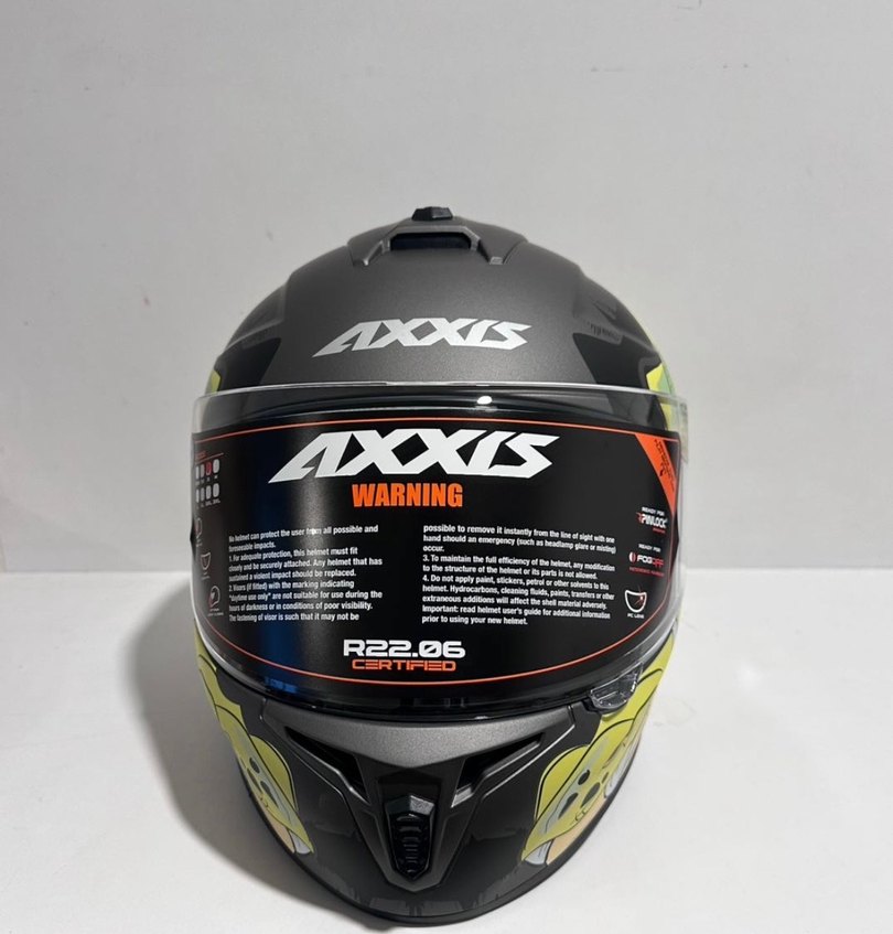 Axxis Draken S Trooper Mat Fluor Yellow Full Face Kask - S - Görsel 3