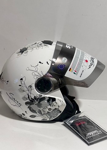 Sway SW 715 Iris White Grey Yarım Kask - M - Görsel 4