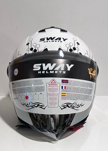 Sway SW 715 Iris White Grey Yarım Kask - M - Görsel 3