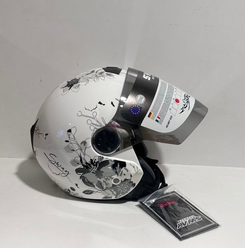 Sway SW 715 Iris White Grey Yarım Kask - M - Görsel 4