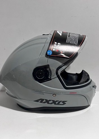 Axxis Draken S Solid Gloss Grey Full Face Kask - L - Görsel 4