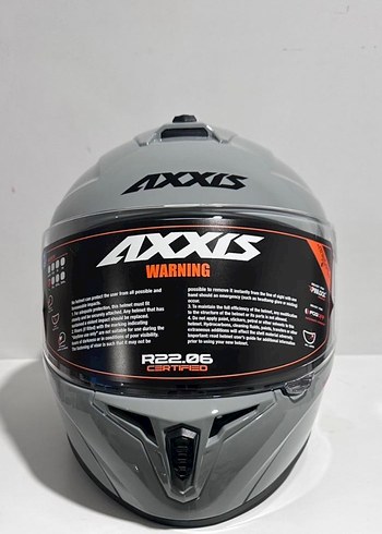 Axxis Draken S Solid Gloss Grey Full Face Kask - L - Görsel 3