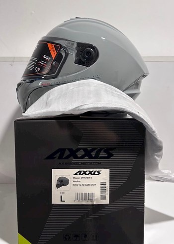 Axxis Draken S Solid Gloss Grey Full Face Kask - L - Görsel 8