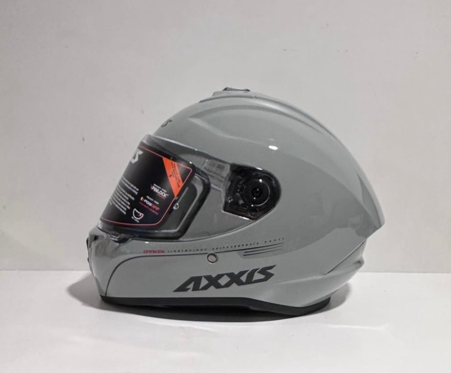 Axxis Draken S Solid Gloss Grey Full Face Kask - L - Görsel 2