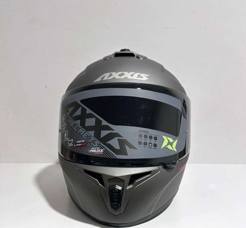 Axxis Draken S Solid Mat Titanium Full Face Kask - XXL - Görsel 3