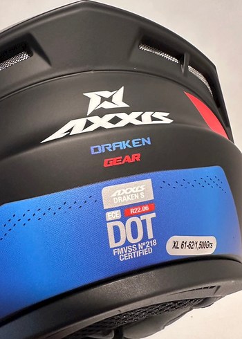 Axxis Draken S Gear Mat Blue Full Face Kask - XL - Görsel 6