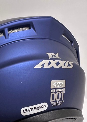 Axxis Draken S Solid Mat Blue Full Face Kask - L - Görsel 6