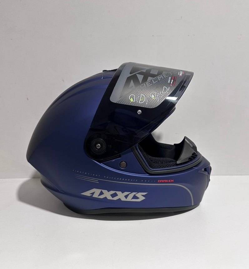 Axxis Draken S Solid Mat Blue Full Face Kask - L - Görsel 4