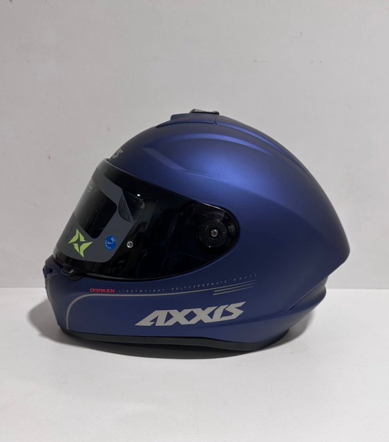 Axxis Draken S Solid Mat Blue Full Face Kask - L - Görsel 2