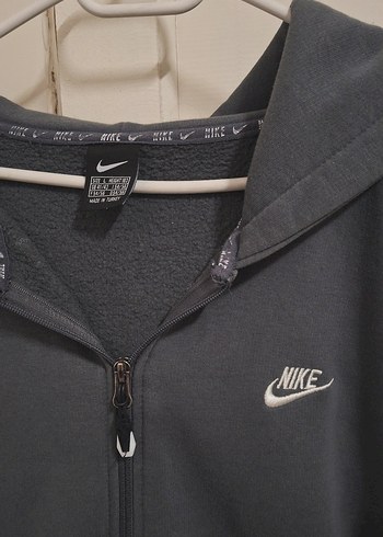 Gri Nike Fermuarlı Kapüşonlu Sweatshirt - Görsel 2