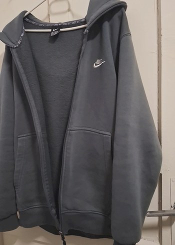 Gri Nike Fermuarlı Kapüşonlu Sweatshirt - Görsel 3