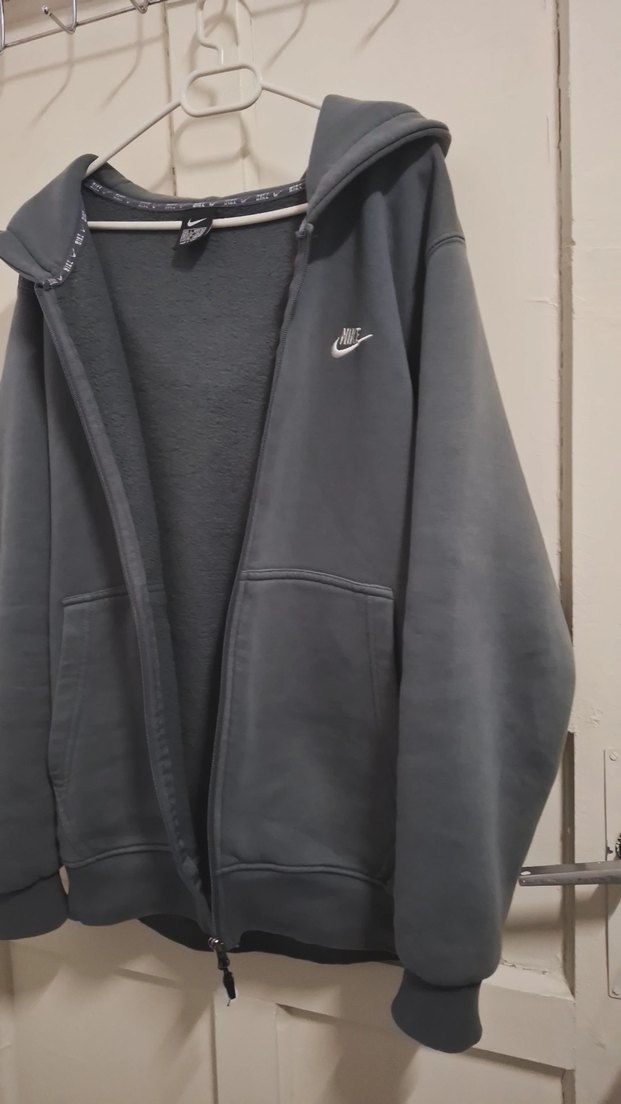 Gri Nike Fermuarlı Kapüşonlu Sweatshirt - Görsel 3