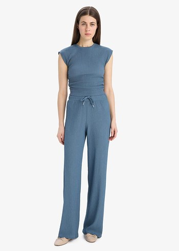 DeFacto Mavi Bürümcük Pantolon - Görsel 4