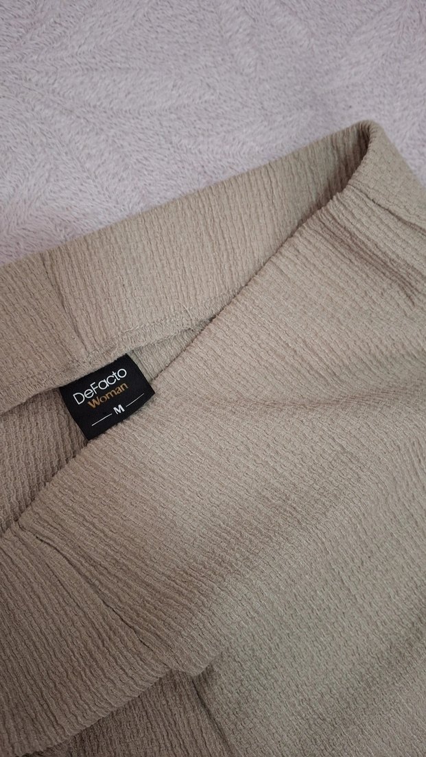 DeFacto Bej Bürümcük Kadın Pantolon - Görsel 2