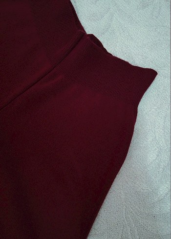 Addax Bordo Yüksel Bel Triko Pantolon - Görsel 3