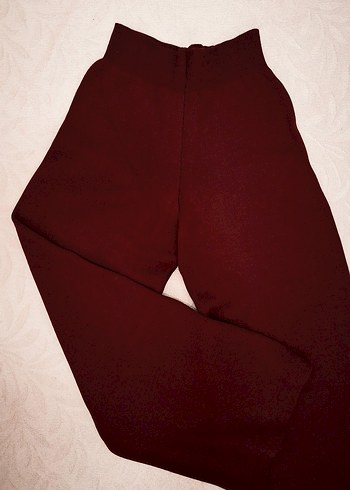 Addax Bordo Yüksel Bel Triko Pantolon - Görsel 2