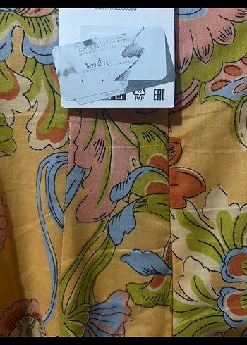 Sarı Çiçek Desenli Uzun Bohem Elbise - Görsel 3