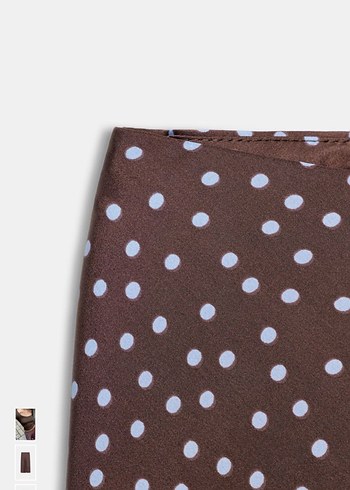 Saten puantiyeli midi etek - Görsel 2