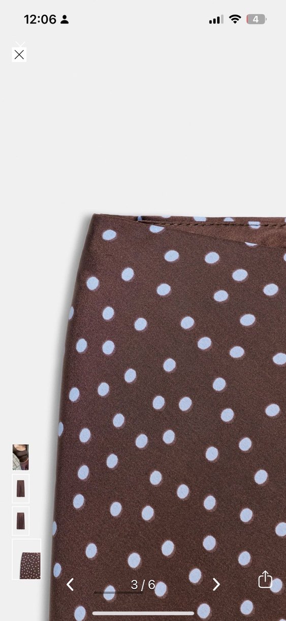 Saten puantiyeli midi etek - Görsel 2