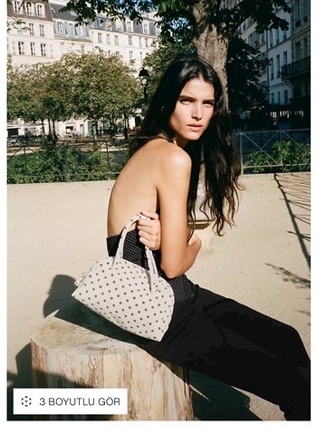 Puantiyeli  Kadın Bowlıng Çanta - Görsel 3