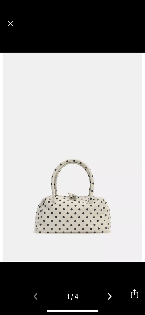 Puantiyeli  Kadın Bowlıng Çanta - Görsel 4