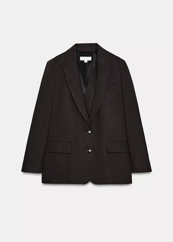 Kahverengi Kadın Arkası Düğmeli Blazer - Görsel 6