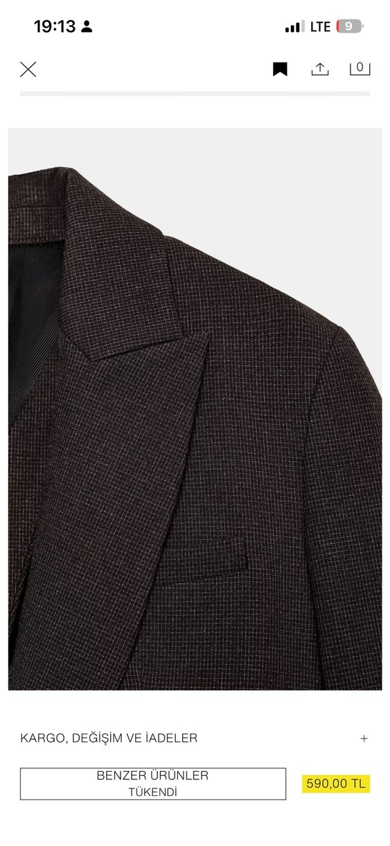 Kahverengi Kadın Arkası Düğmeli Blazer - Görsel 5