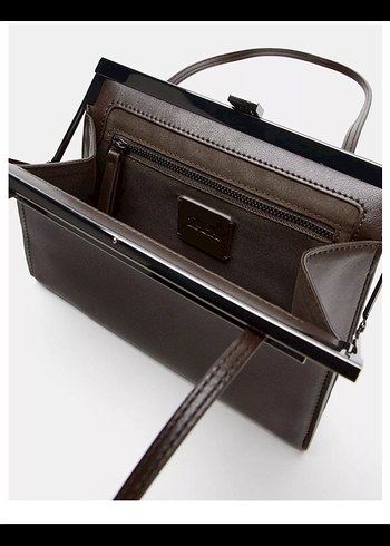 Kahverengi klipsli Kadın Çanta - Görsel 2