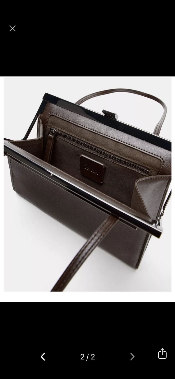 Kahverengi klipsli Kadın Çanta - Görsel 2