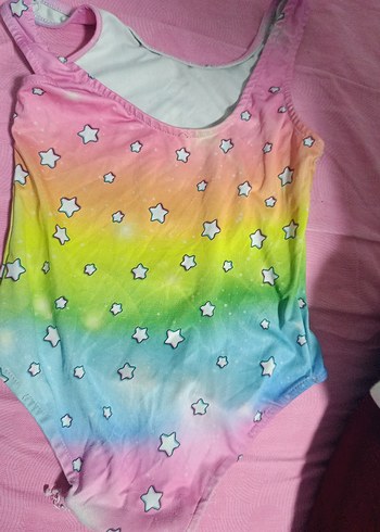 Renkli Unicorn Baskılı Kız Mayo - Görsel 2