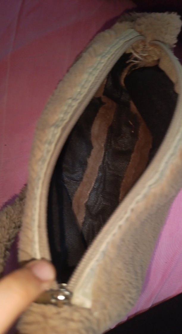 Kahverengi Peluş Kadın Omuz Çantası - Görsel 3