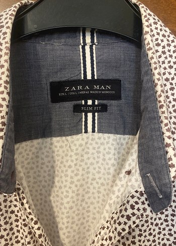 Beyaz Desenli Pamuklu Uzun Kollu Erkek Gömlek - Görsel 3