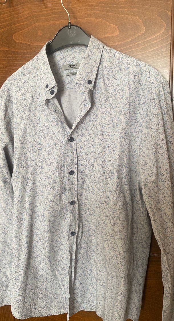 Pamuk Gri Erkek Uzun Kollu Gömlek - Görsel 2