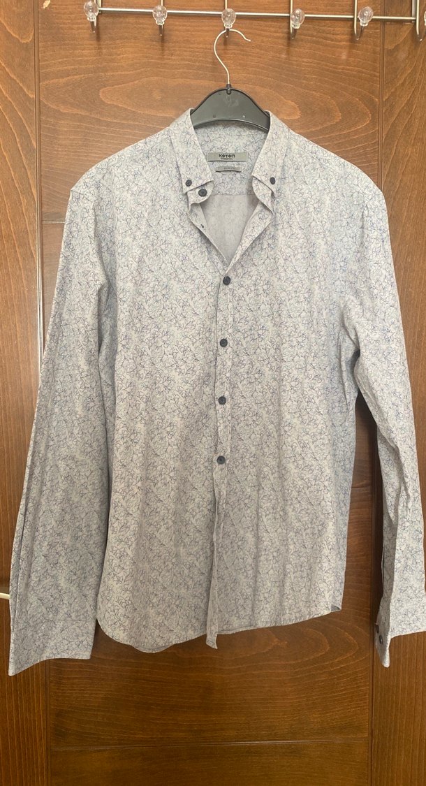 Pamuk Gri Erkek Uzun Kollu Gömlek - Görsel 5