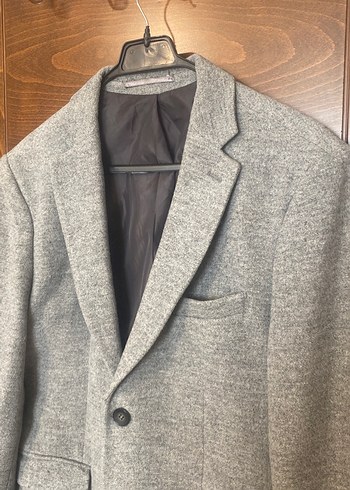 Gri Erkek Midi Yün Ceket - Görsel 2